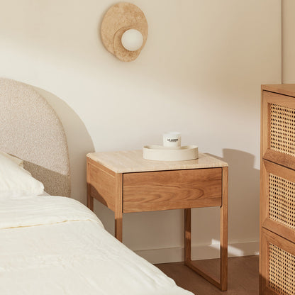 Avalon Travertine Bedside Table