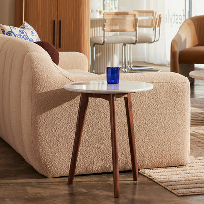 Oia White Marble Side Table