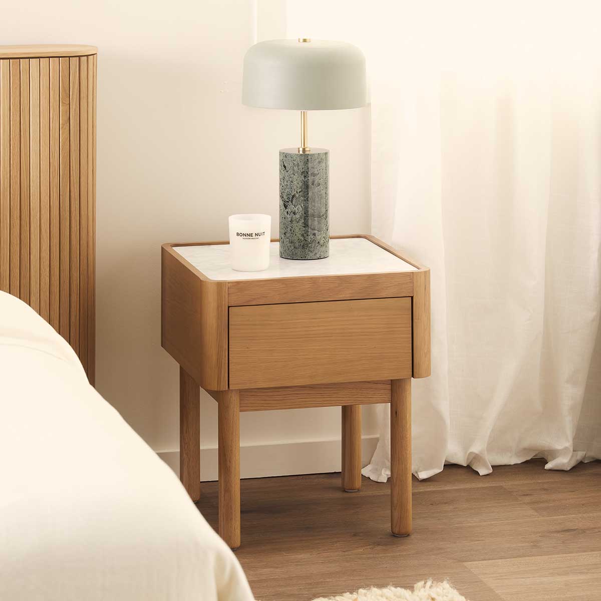 Norah Marble Bedside Table