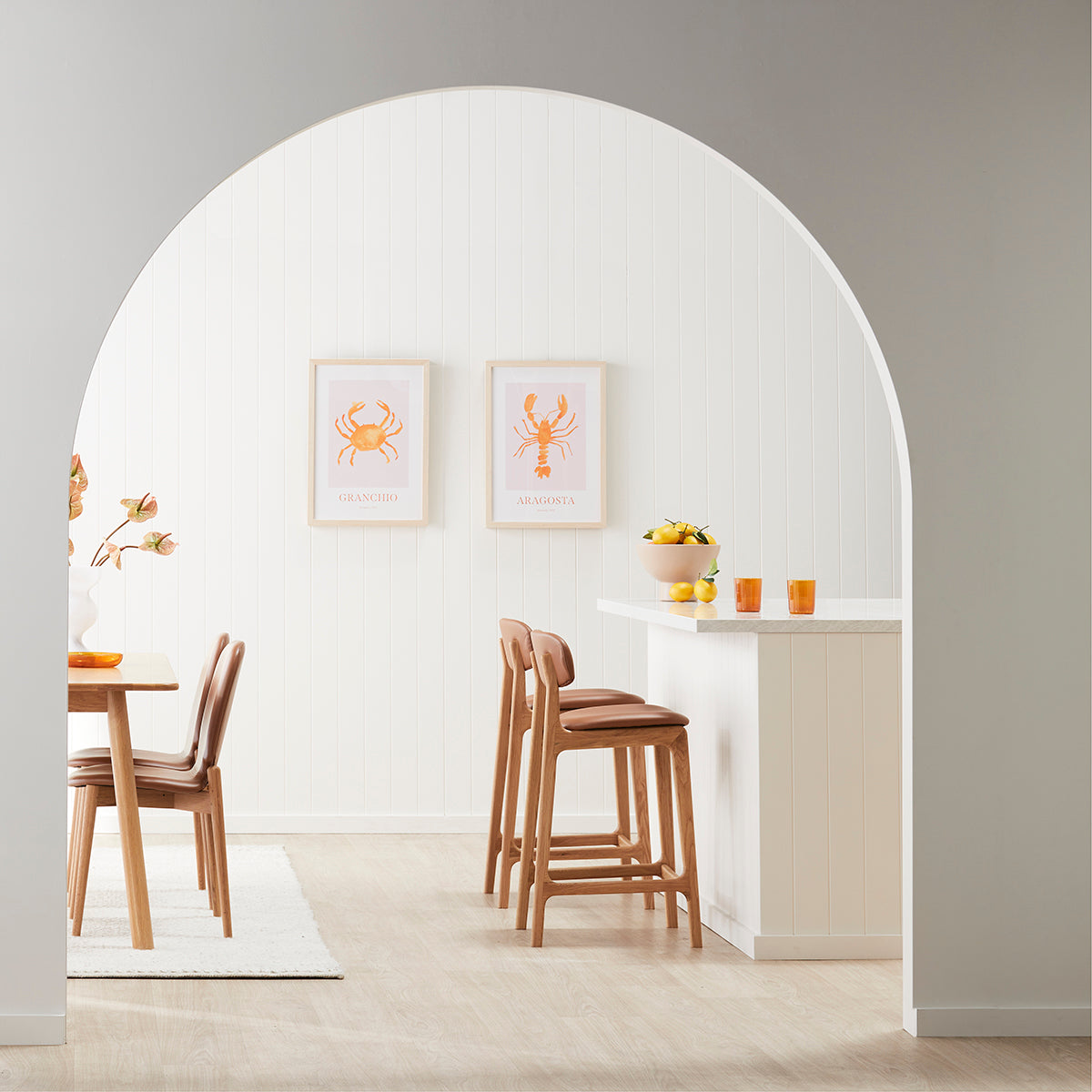 Offset Leather Dining Chair