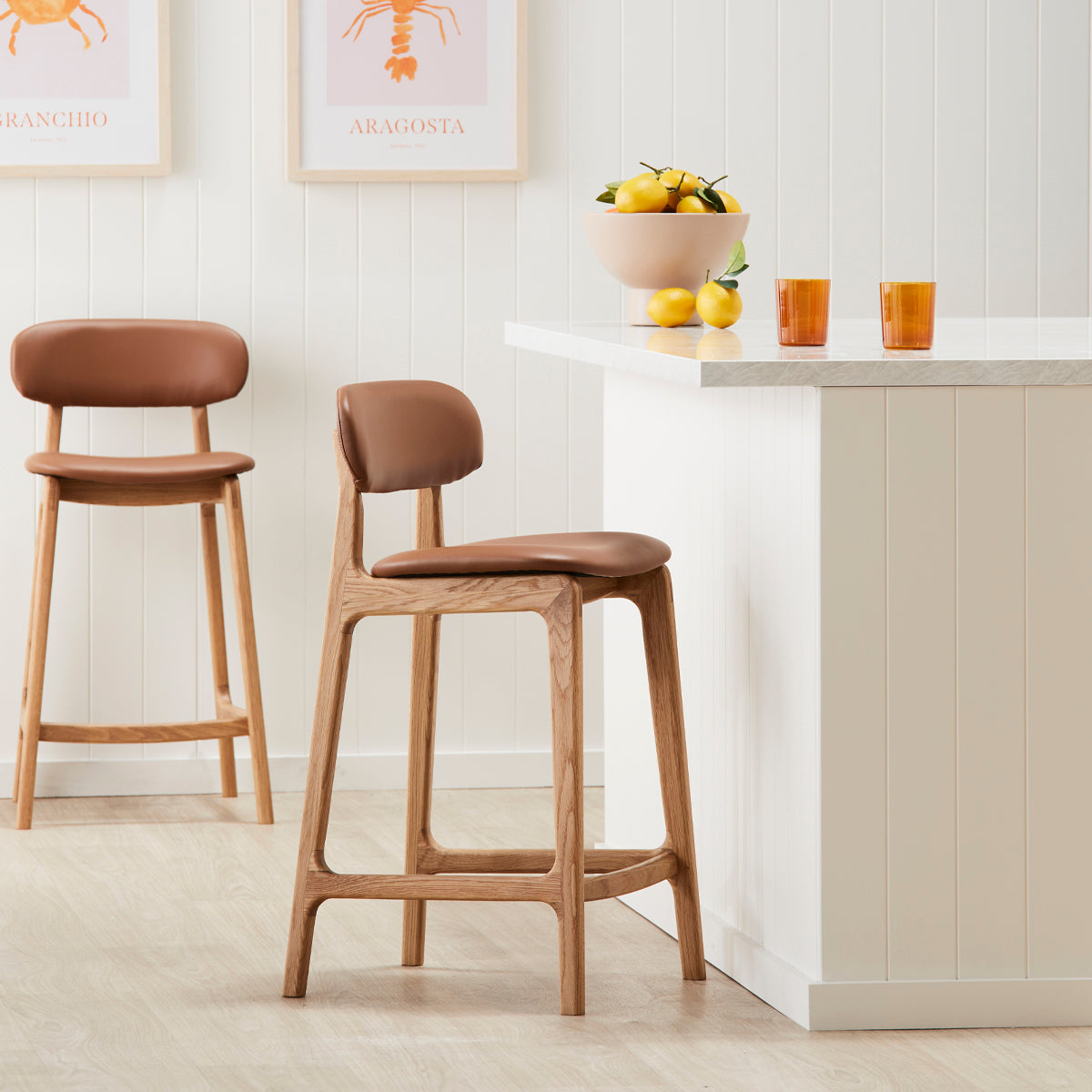 Alaska Leather Bar Stool
