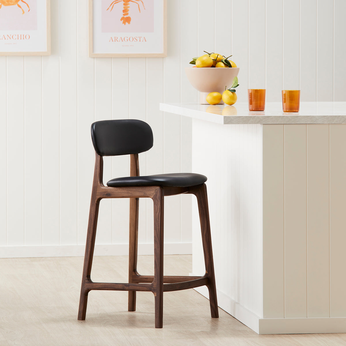 Alaska Leather Bar Stool