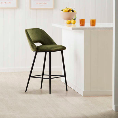 Belmont Velvet Bar Stool