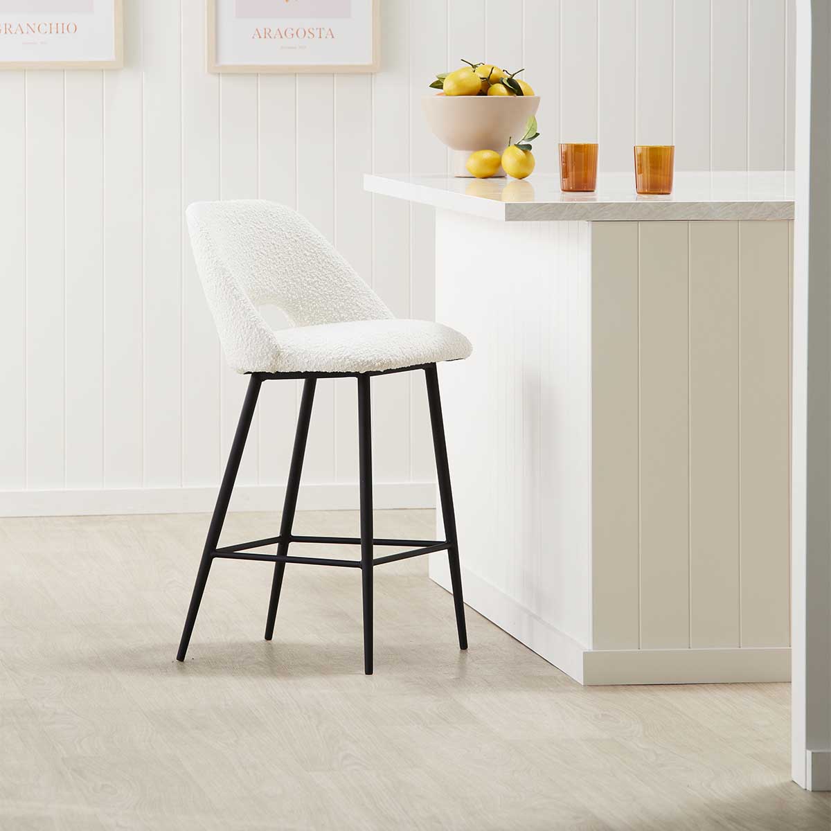 Belmont Boucle Bar Stool