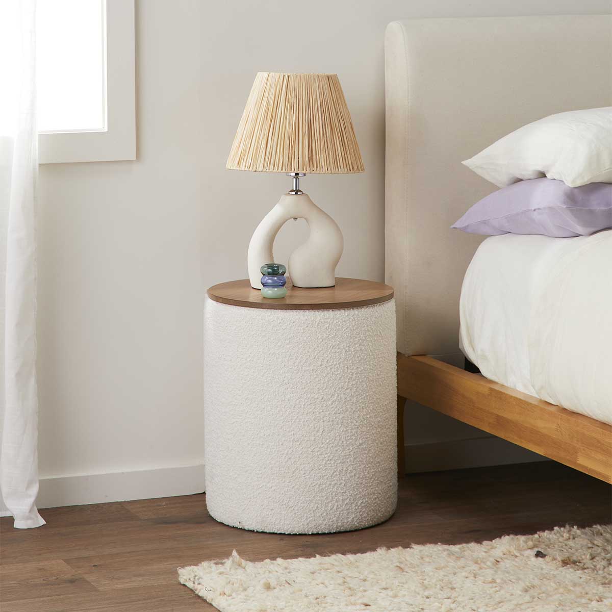 Mabel Boucle Storage Ottoman