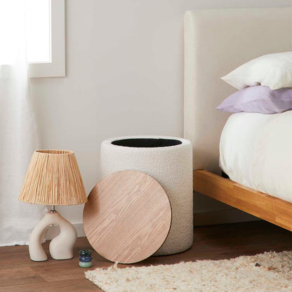 Mabel Boucle Storage Ottoman