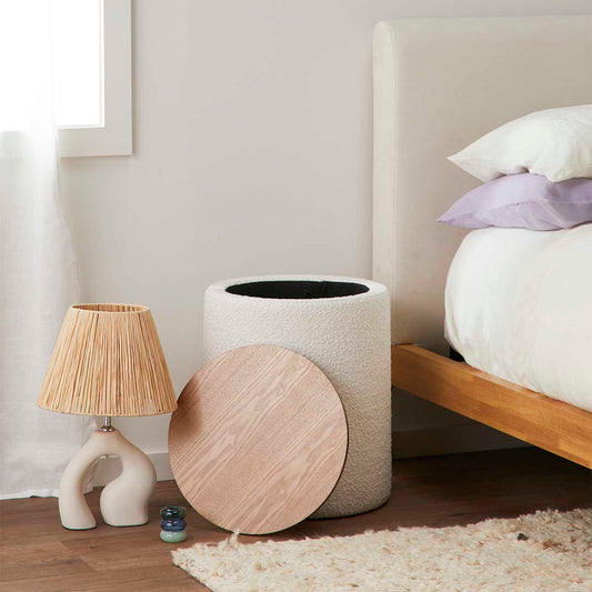 Mabel Boucle Storage Ottoman