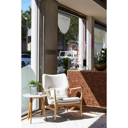 Oia White Marble Side Table