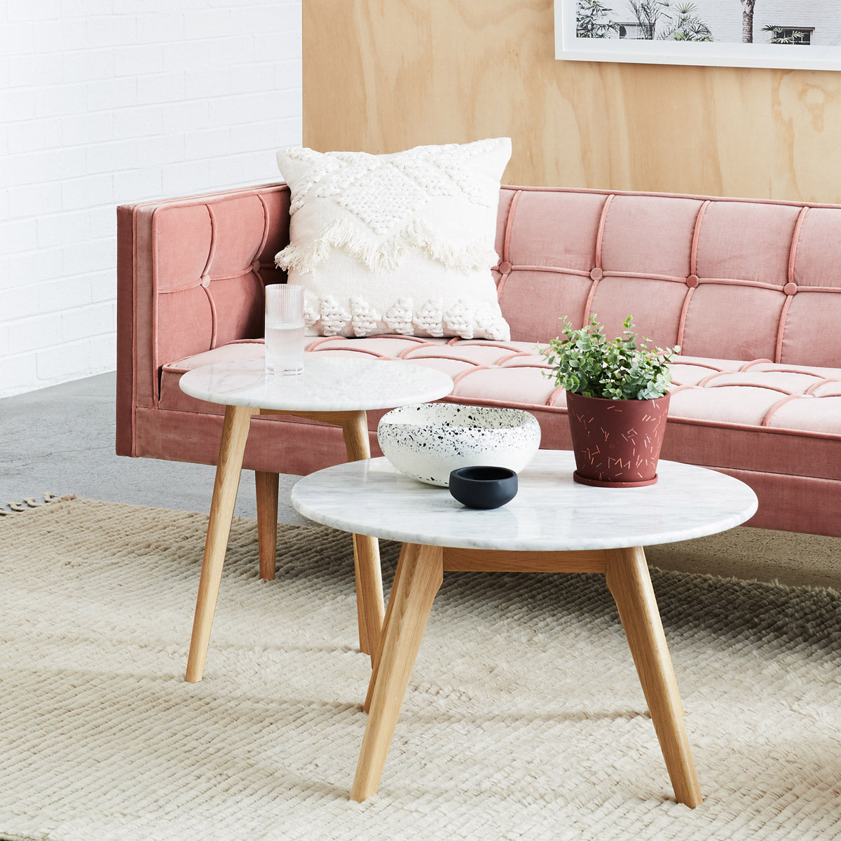 Oia White Marble Coffee Table