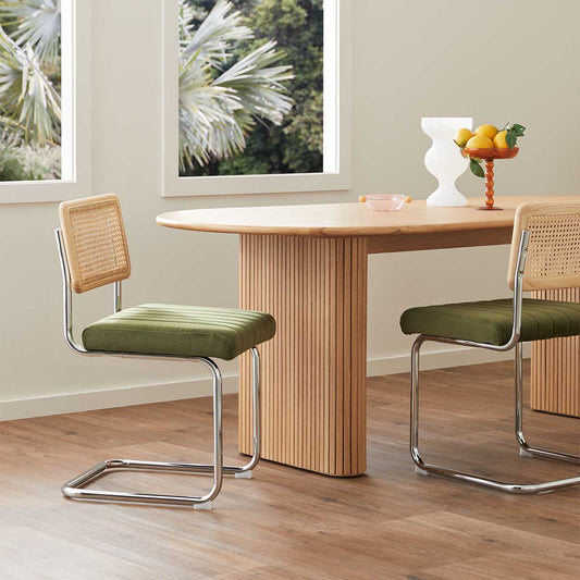 Blake Rattan Fabric Dining Chair