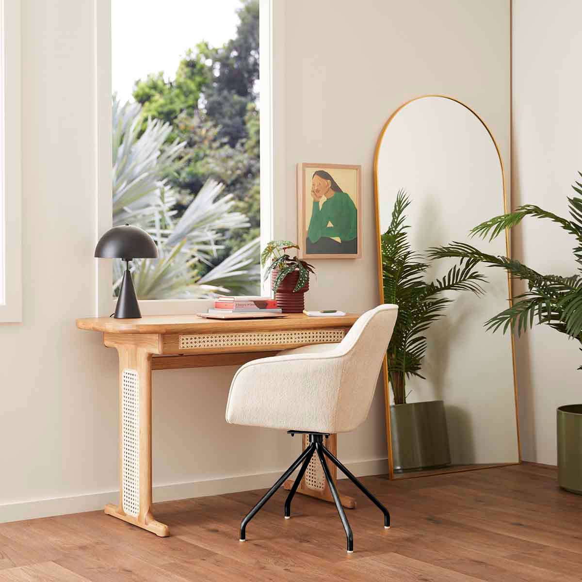 Levi Swivel Fabric Dining Arm Chair