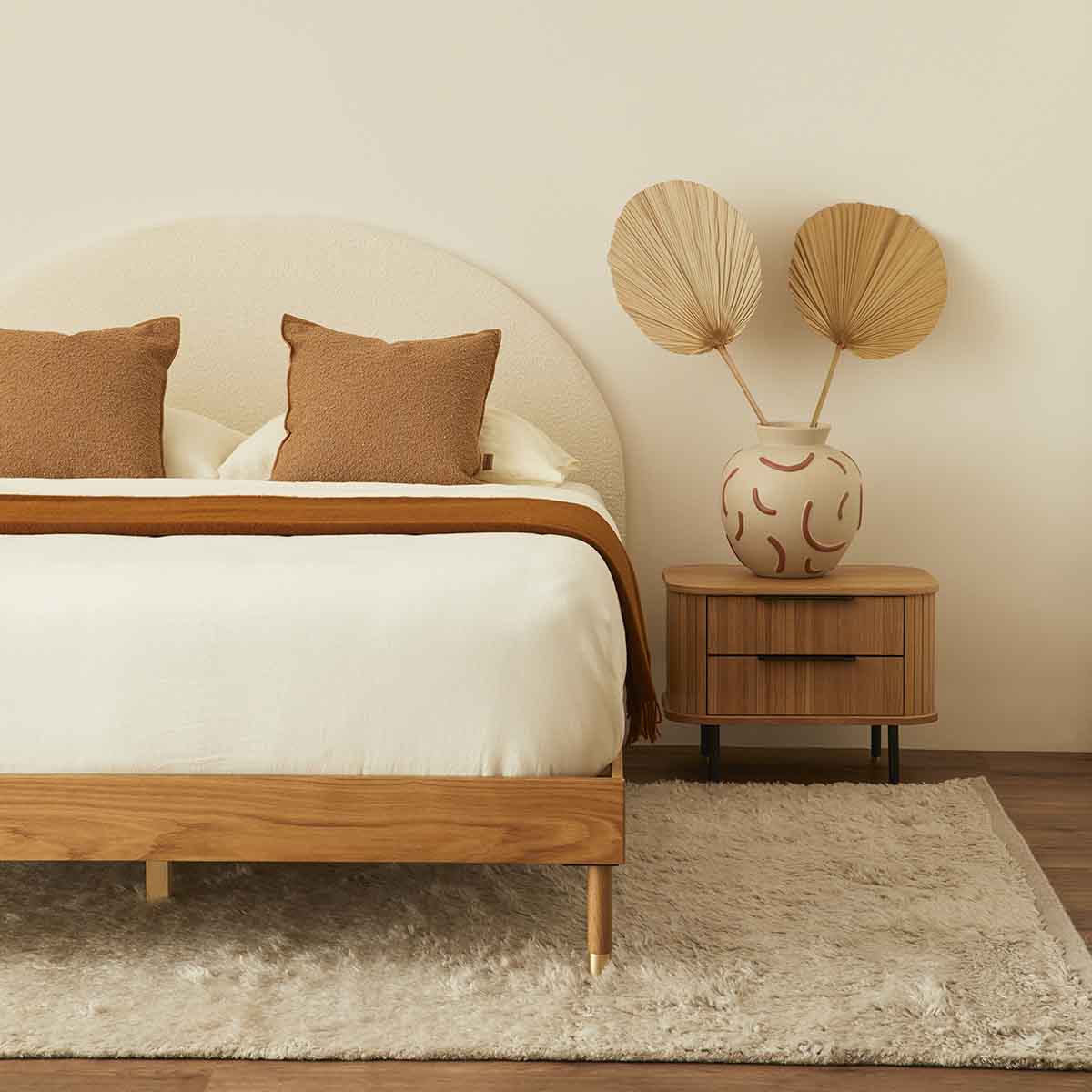 Harlo Boucle Double Bed Head