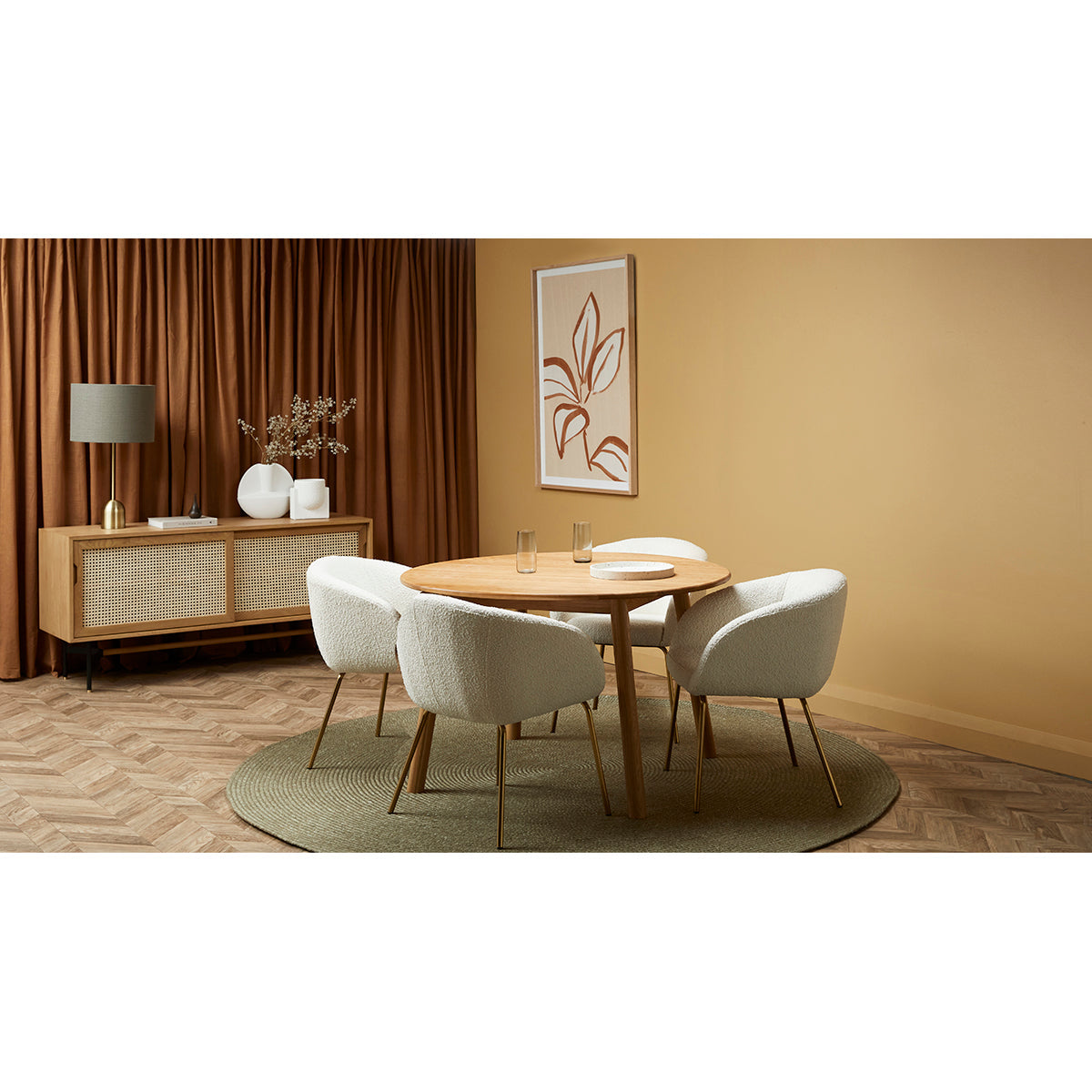 Avalon Boucle Dining Arm Chair