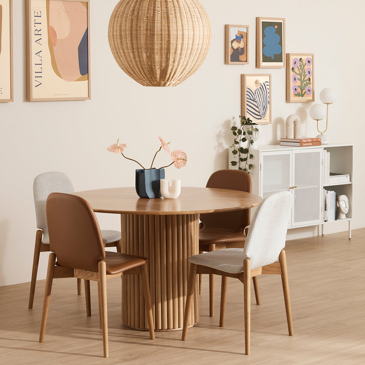 Offset Leather Dining Chair