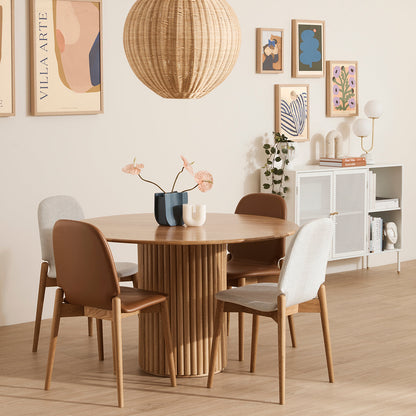 Offset Leather Dining Chair