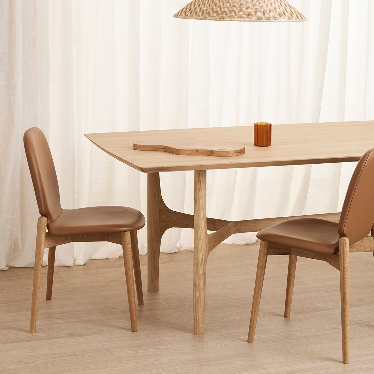 Offset Leather Dining Chair