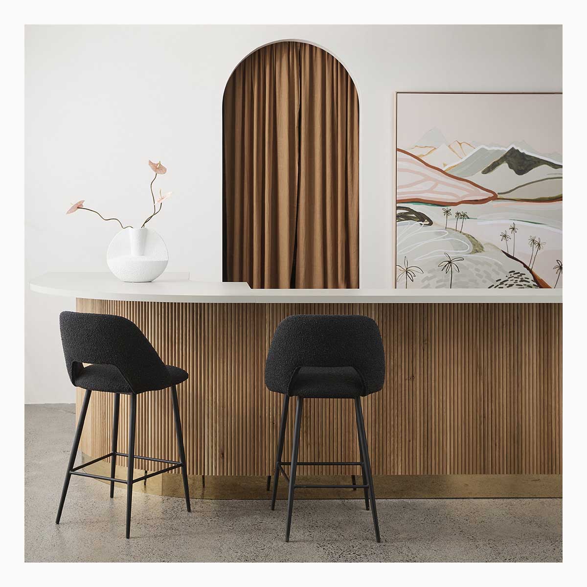 Belmont Boucle Bar Stool