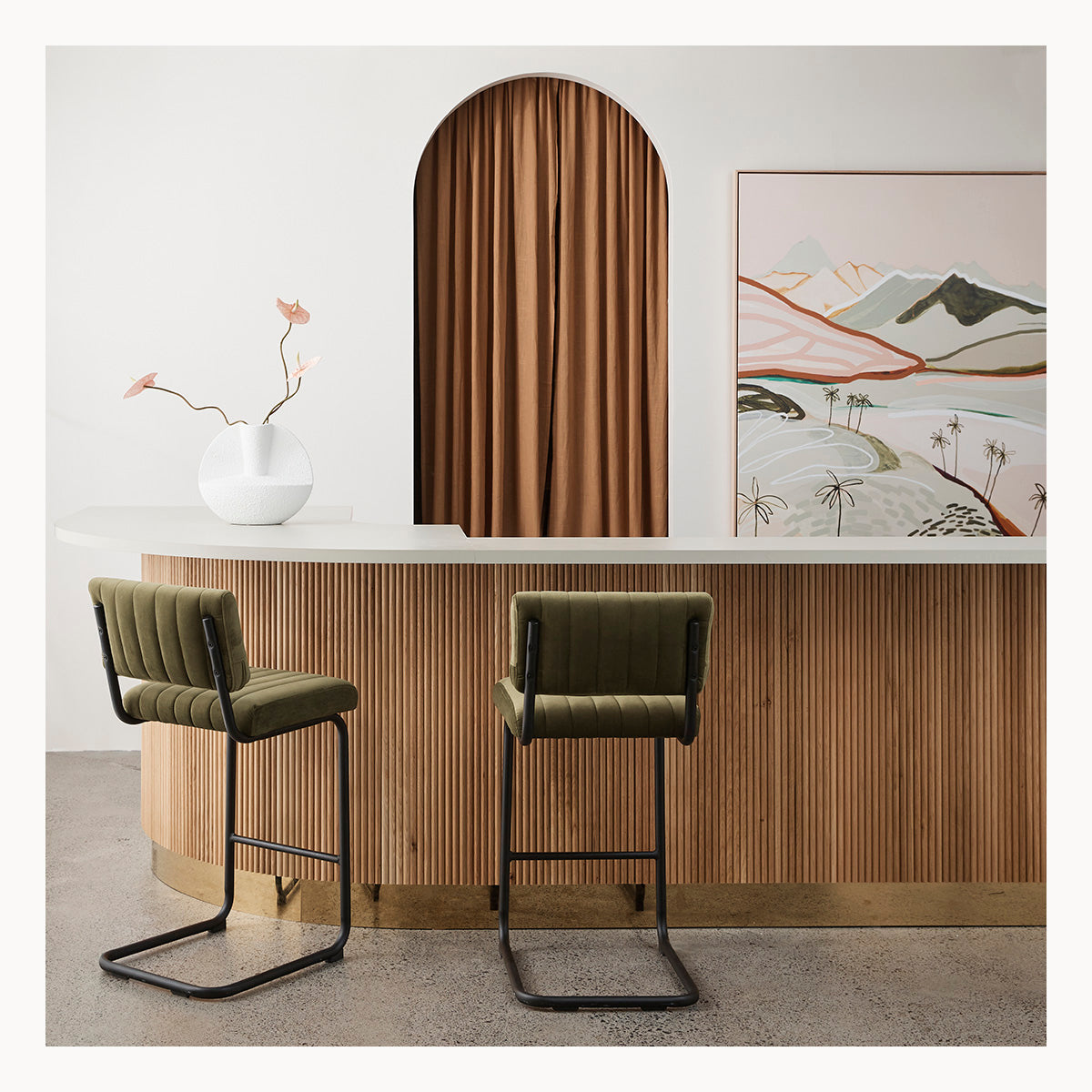 Blake Velvet Bar Stool