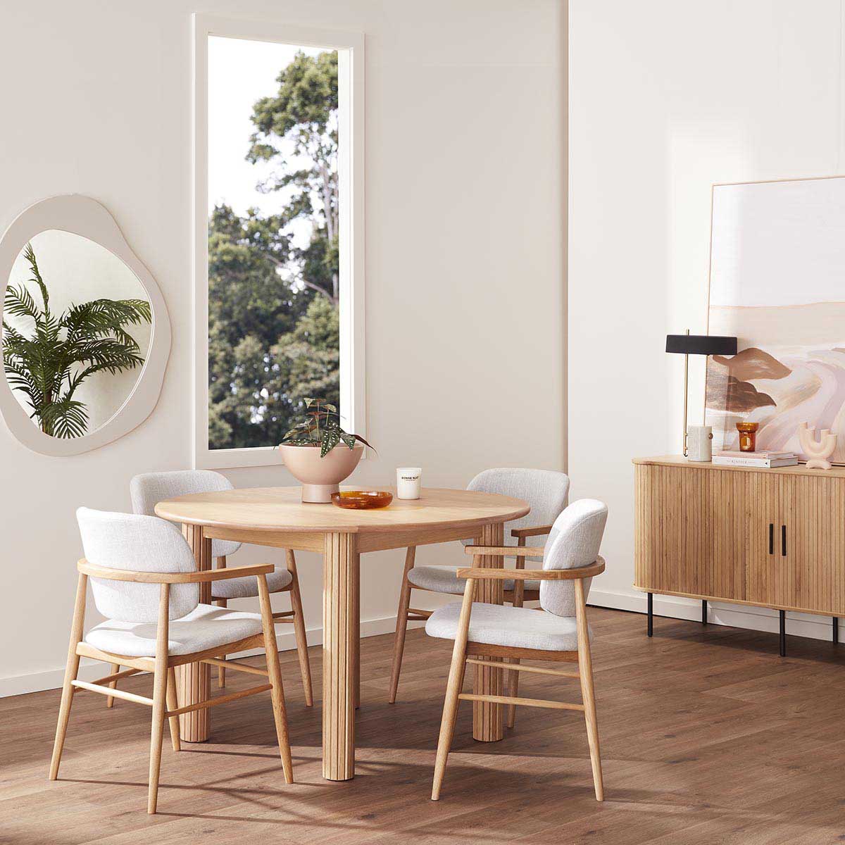 Aura Fabric Dining Chair (Oak)