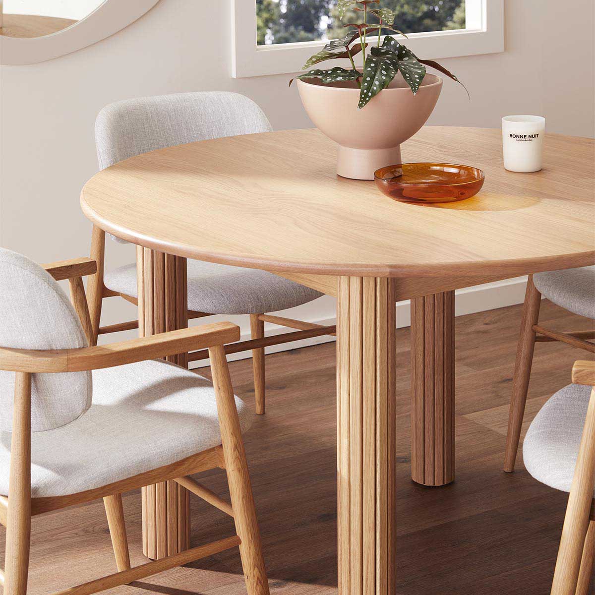 Aura Fabric Dining Chair (Oak)