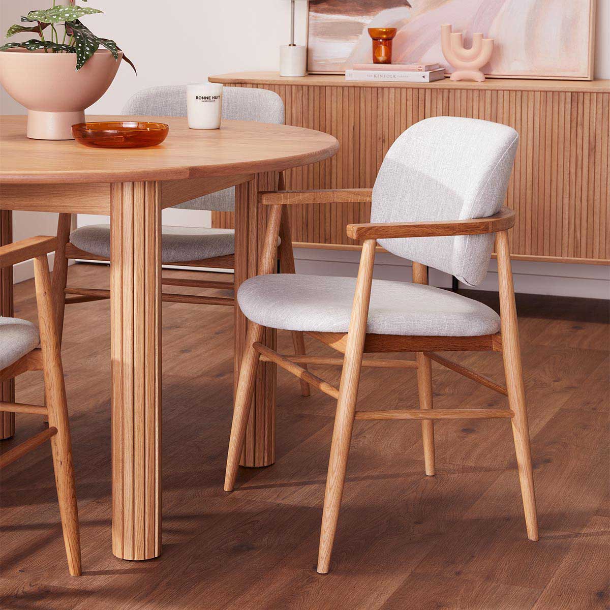 Aura Fabric Dining Chair (Oak)