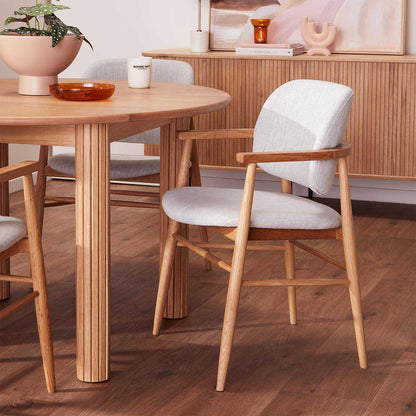 Aura Fabric Dining Chair (Oak)