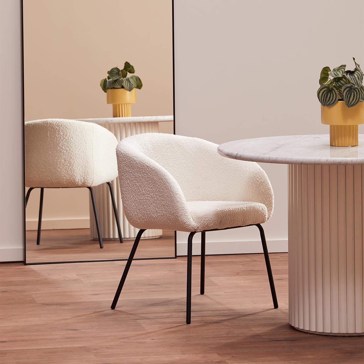 Avalon Boucle Dining Arm Chair