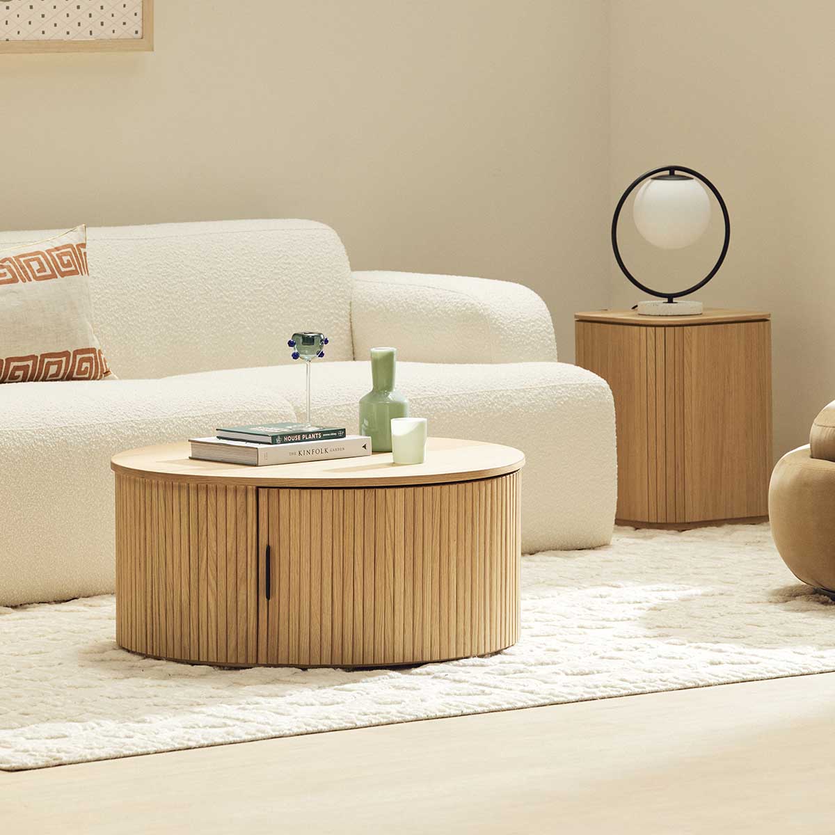 Noir Round Storage Coffee Table (80cm)