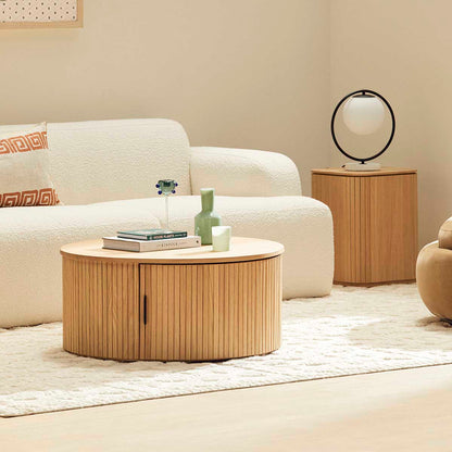 Noir Round Storage Coffee Table (80cm)