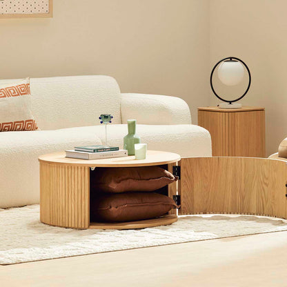 Noir Round Storage Coffee Table (80cm)