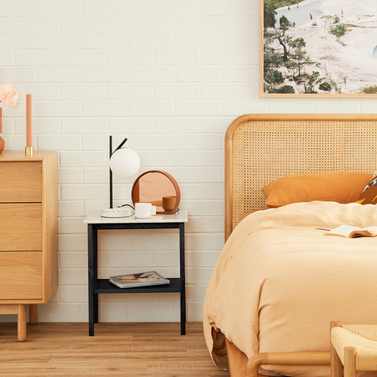 Oia Marble Bedside Table