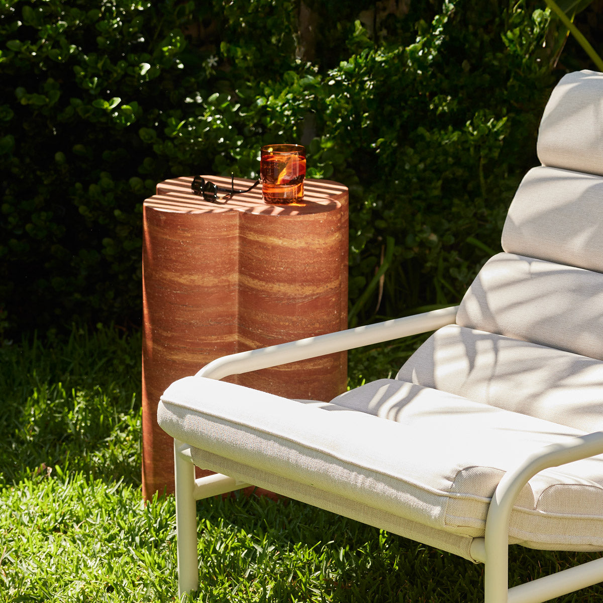 Bloom Plinth Side Table (Natural Stone Finish)
