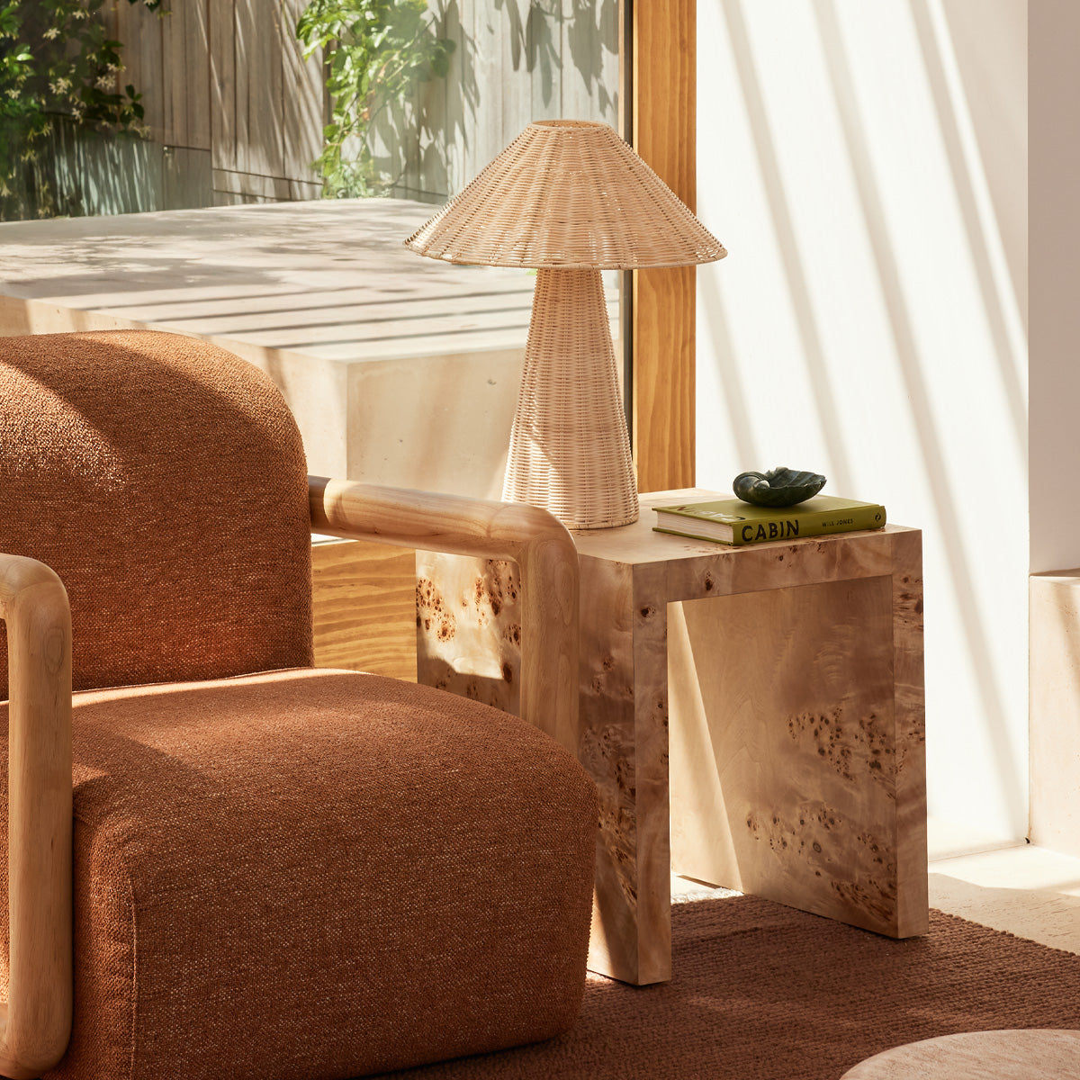 Valentina Burlwood Side Table