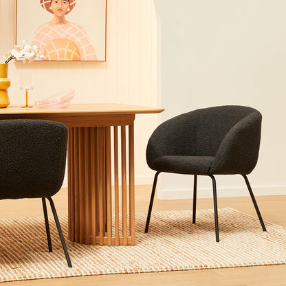 Avalon Boucle Dining Arm Chair