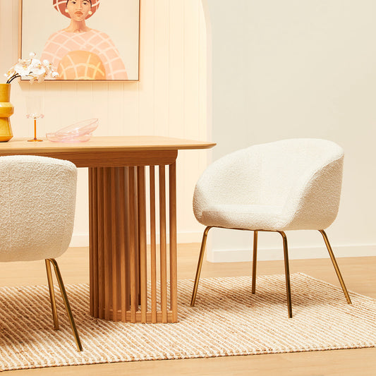 Avalon Boucle Dining Arm Chair