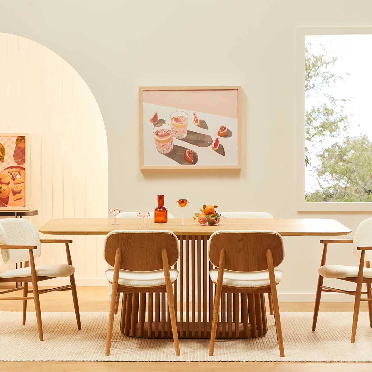 Aura Fabric Dining Chair (Oak)