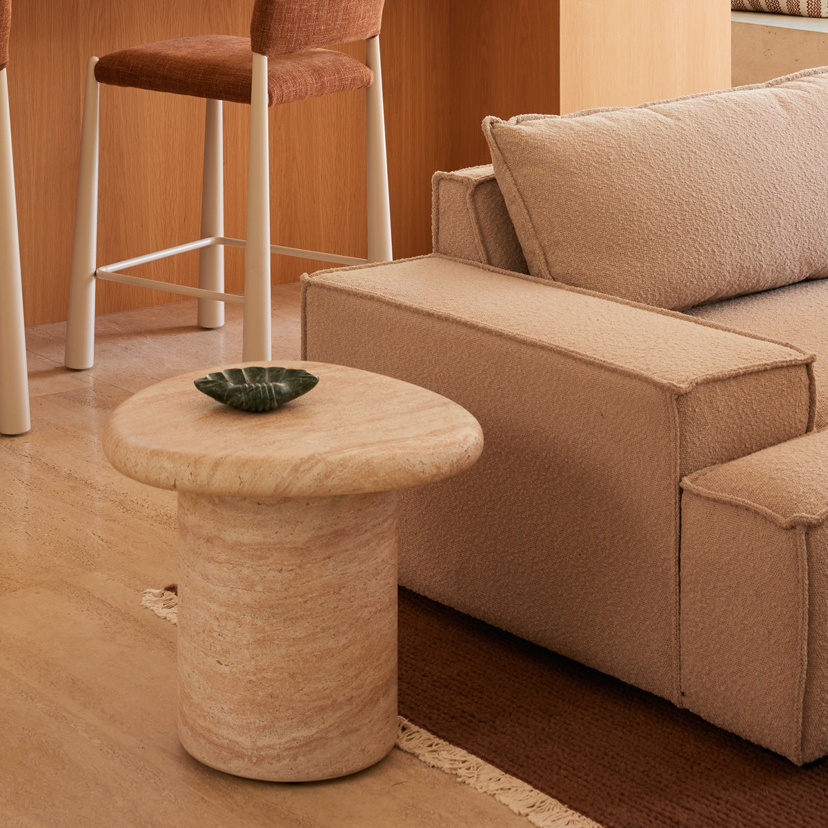 Azzurra Side Table (Travertine Finish)