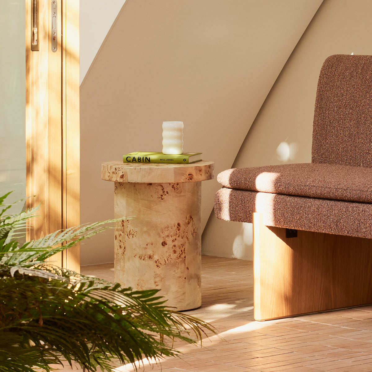 Valentina Burlwood Round Side Table