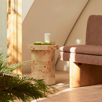 Valentina Burlwood Round Side Table