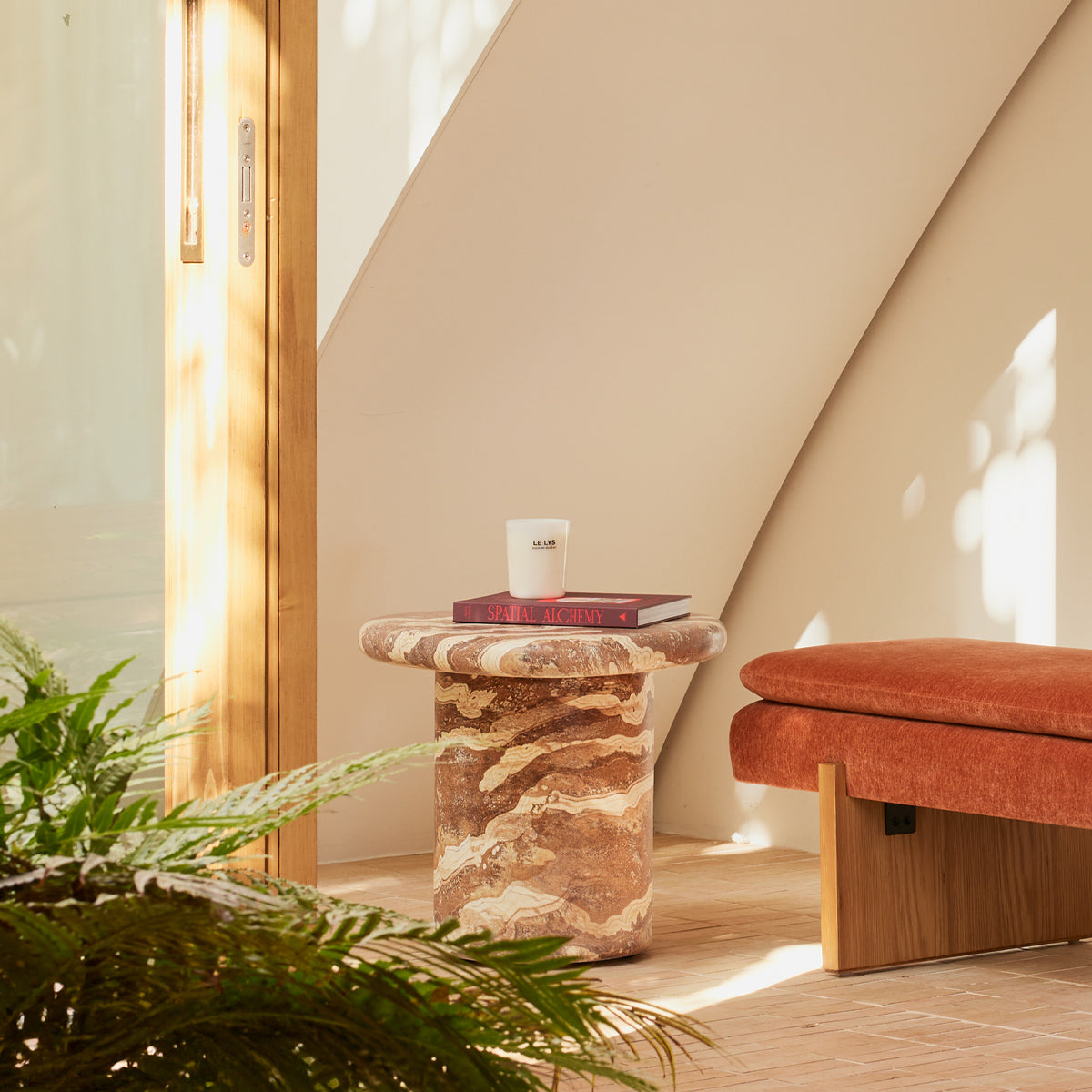 Azzurra Side Table (Tiger Onyx Finish)