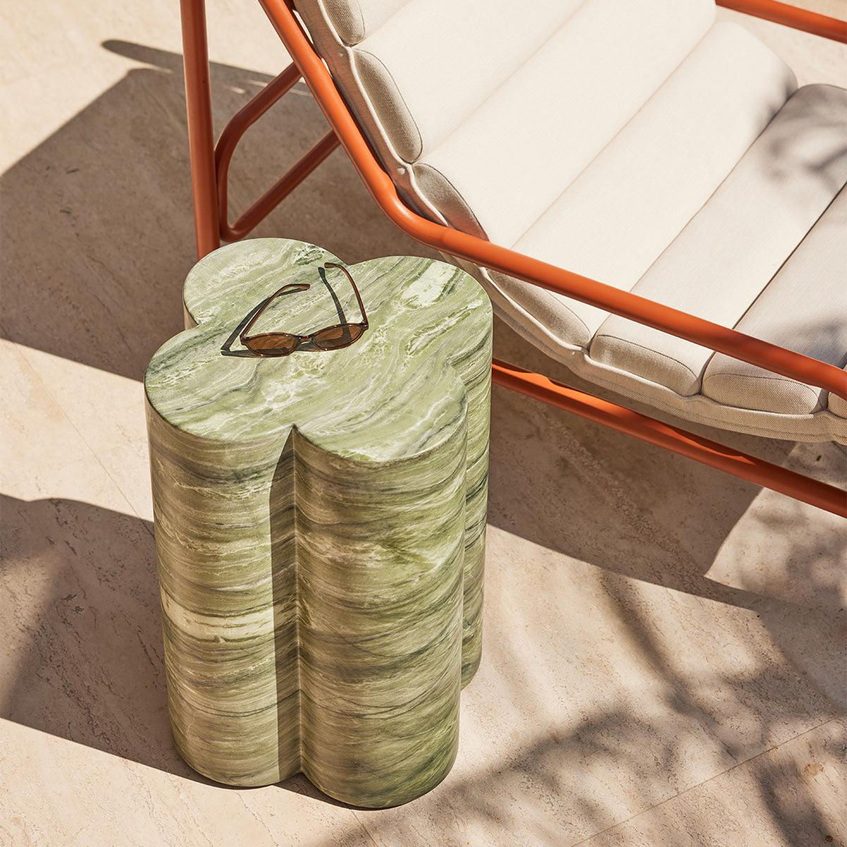 Bloom Plinth Side Table (Natural Stone Finish)