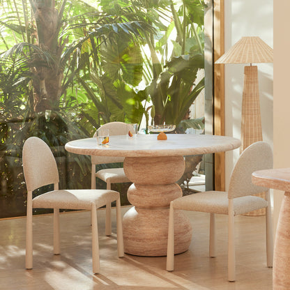 Sorrento Dining Table (120cm, Travertine Finish)