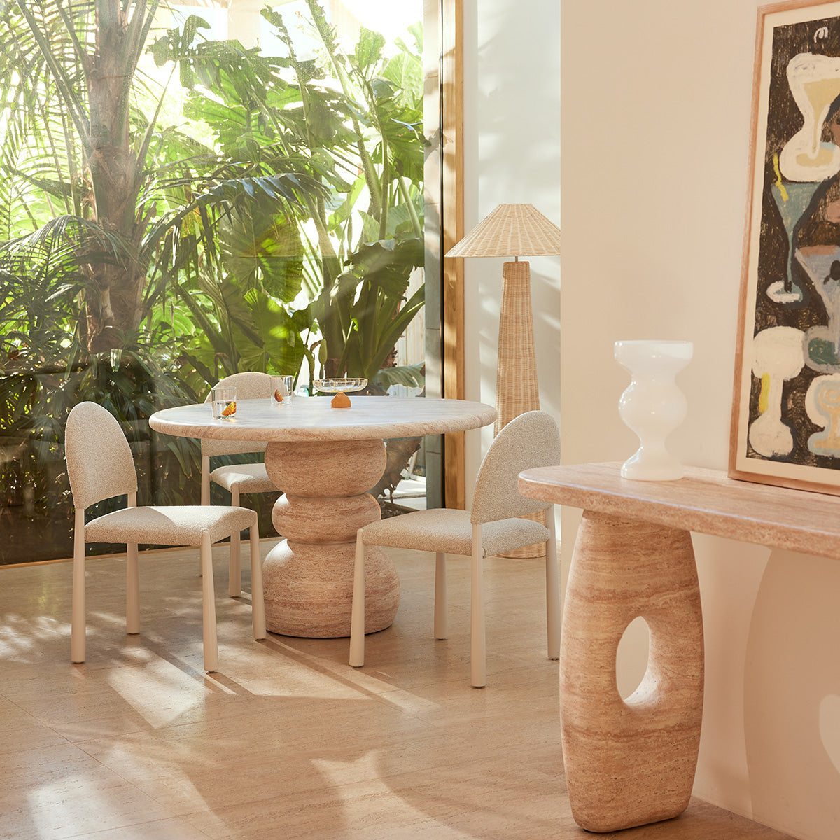 Azzurra Console (Travertine Finish)