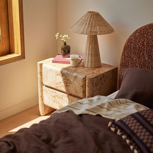 Valentina Burlwood Bedside Table