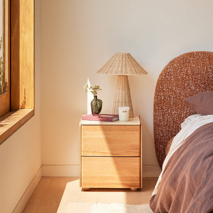 Delta Travertine Bedside Table