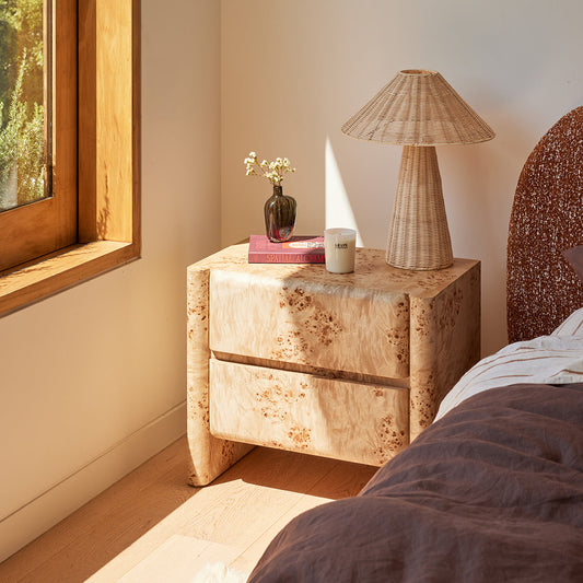 Valentina Burlwood Bedside Table