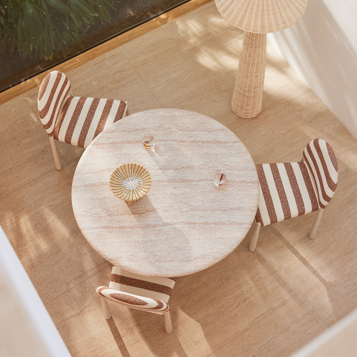 Sorrento Dining Table (120cm, Travertine Finish)