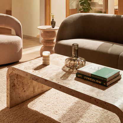 Valentina Burlwood Curve Coffee Table