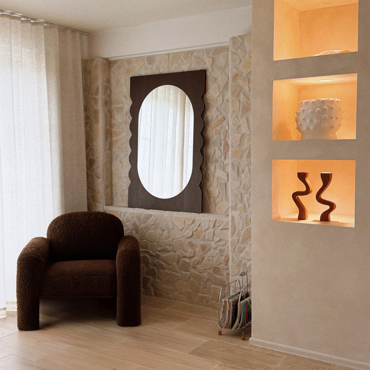 Azzurra Walnut Wall Mirror