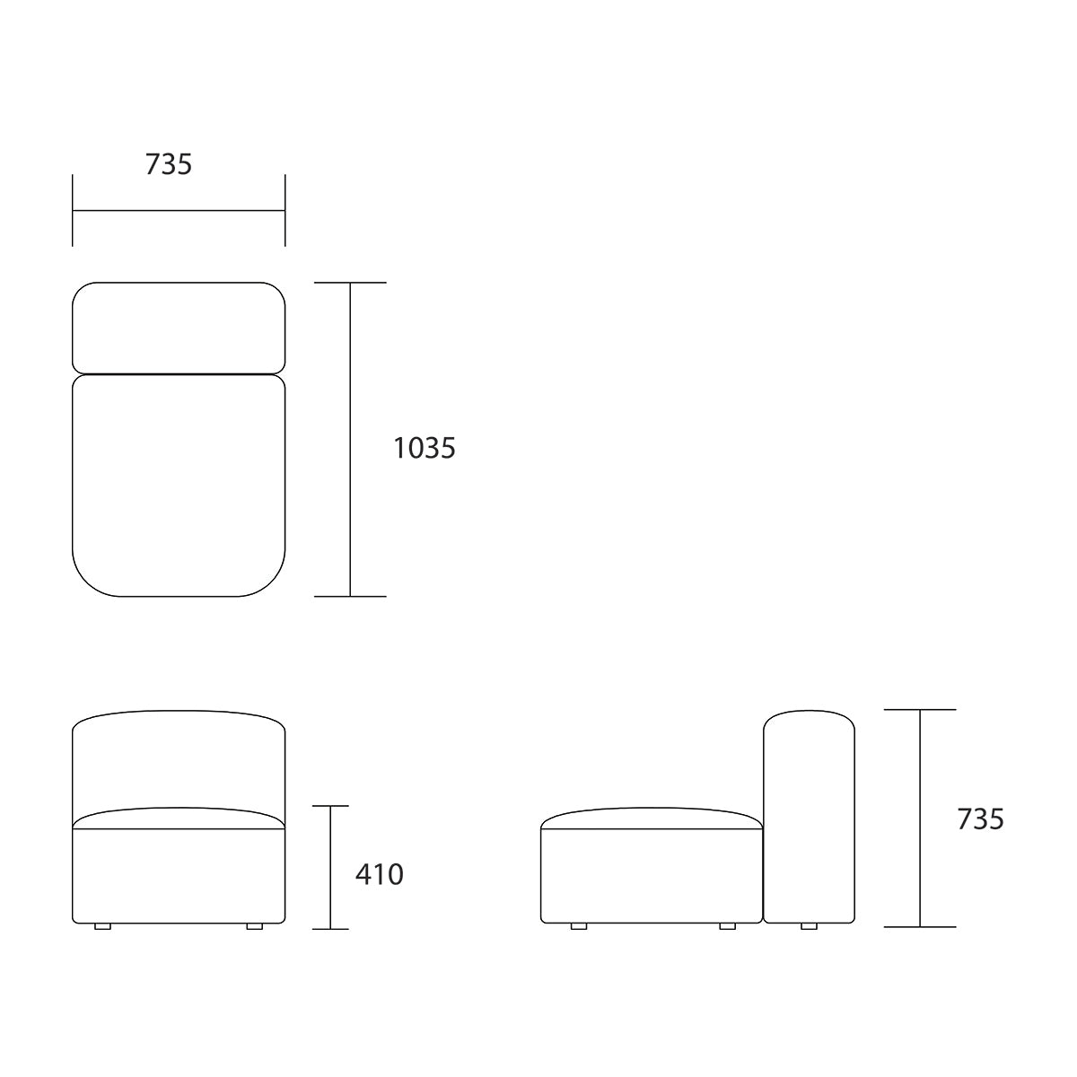 Muse Armless Modular Piece